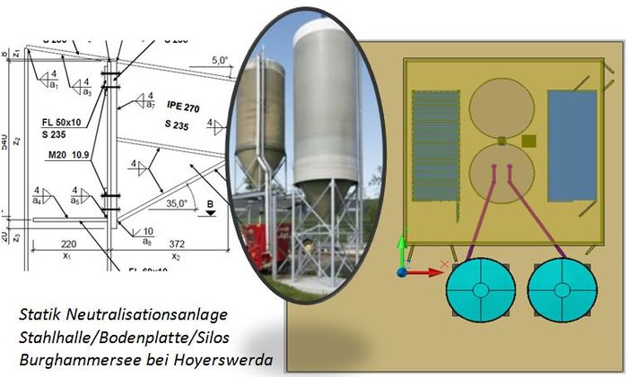 Statik Neutralisationsanlage Stahlhalle, Bodenplatte/Silos, Burghammersee&hellip;